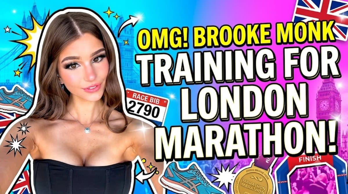 Brooke Monk in running gear with a marathon bib